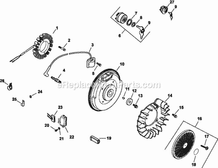 Page P Diagram and Parts List for CH23-76632  Kohler Engine