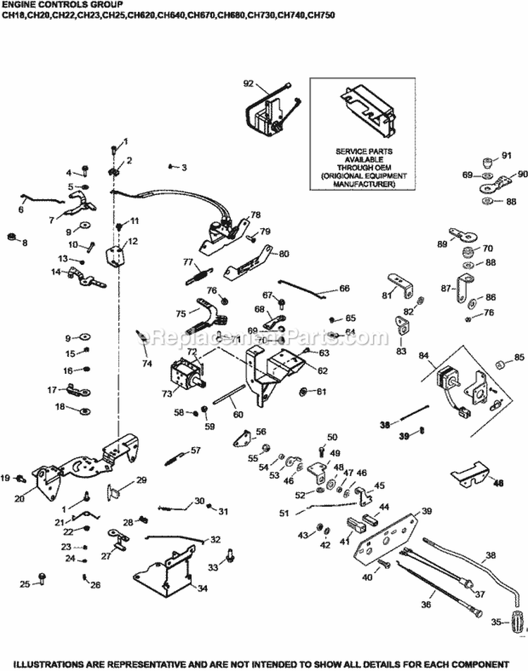 Page F Diagram and Parts List for CH730-3301  Kohler Engine