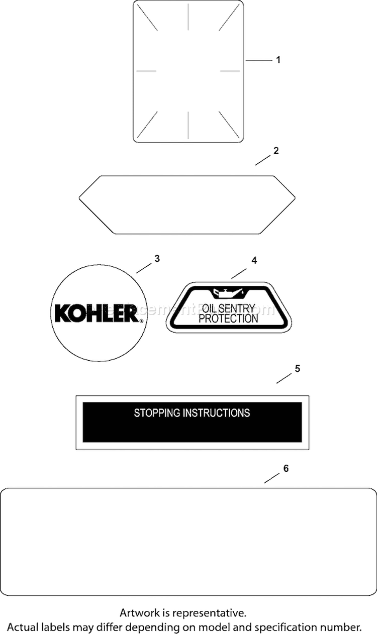 Page E Diagram and Parts List for CH730-0151 CH730- Kohler Engine