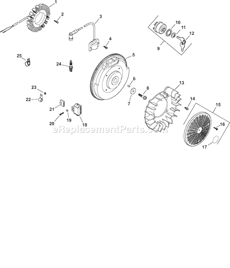 Page J Diagram and Parts List for CH730PS-CH730-0122  Kohler Engine