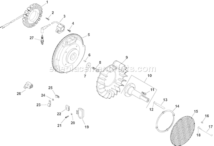Page J Diagram and Parts List for CH730S-CH730-0004  Kohler Engine