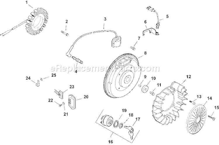 Page J Diagram and Parts List for CH730S-CH730-0019  Kohler Engine