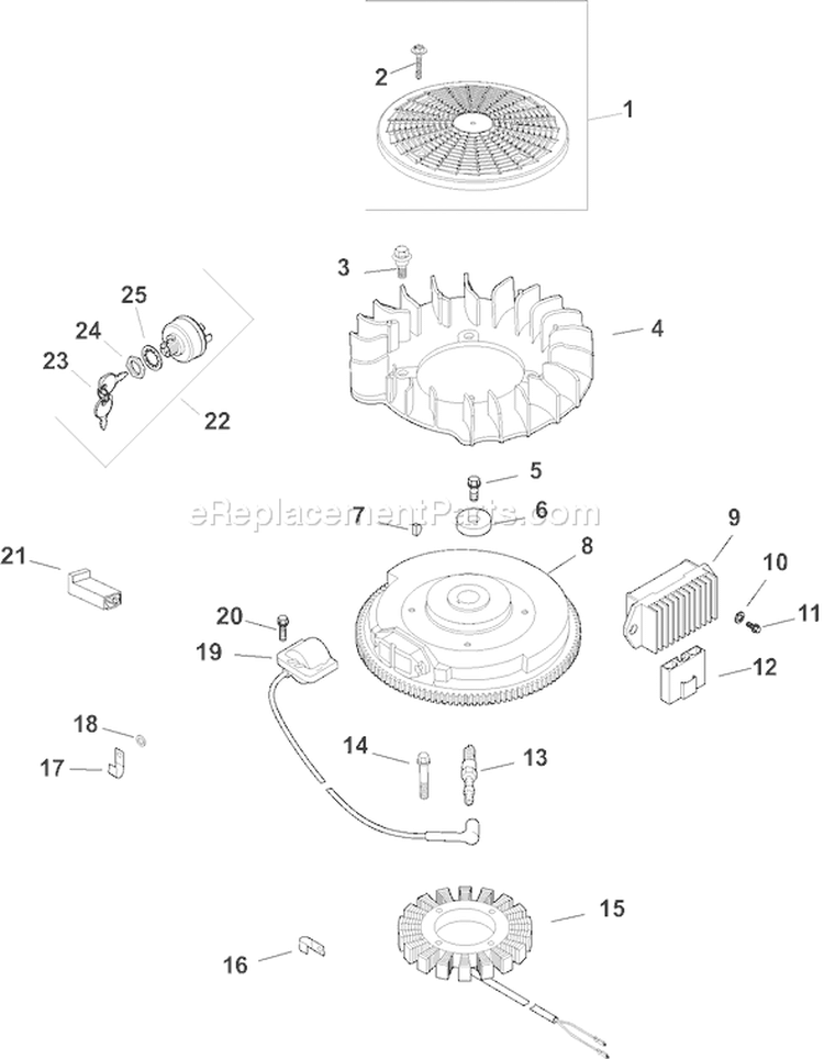 Page J Diagram and Parts List for CH730S-CH730-0020  Kohler Engine