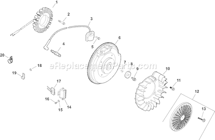 Page J Diagram and Parts List for CH730S-CH730-0021  Kohler Engine