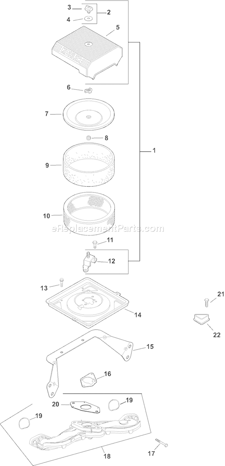 Page A Diagram and Parts List for CH25S-68673  Kohler Engine