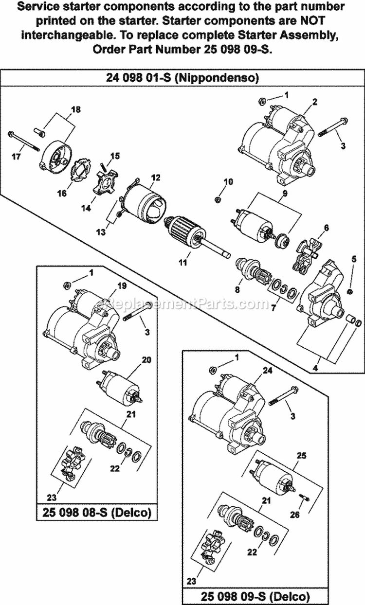Page M Diagram and Parts List for CH26-78513  Kohler Engine