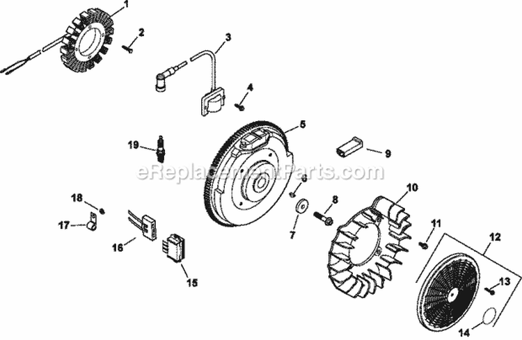 Page K Diagram and Parts List for CH740-0009  Kohler Engine