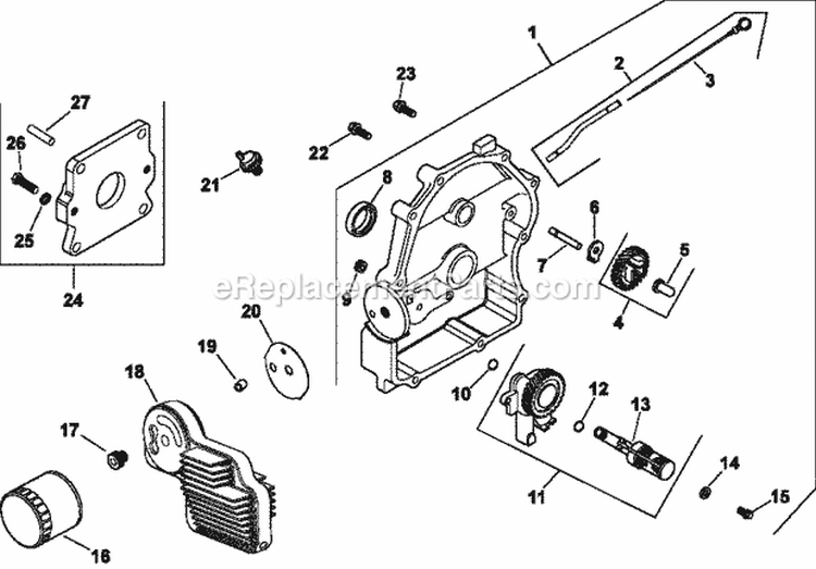 Page K Diagram and Parts List for CH25-68621  Kohler Engine