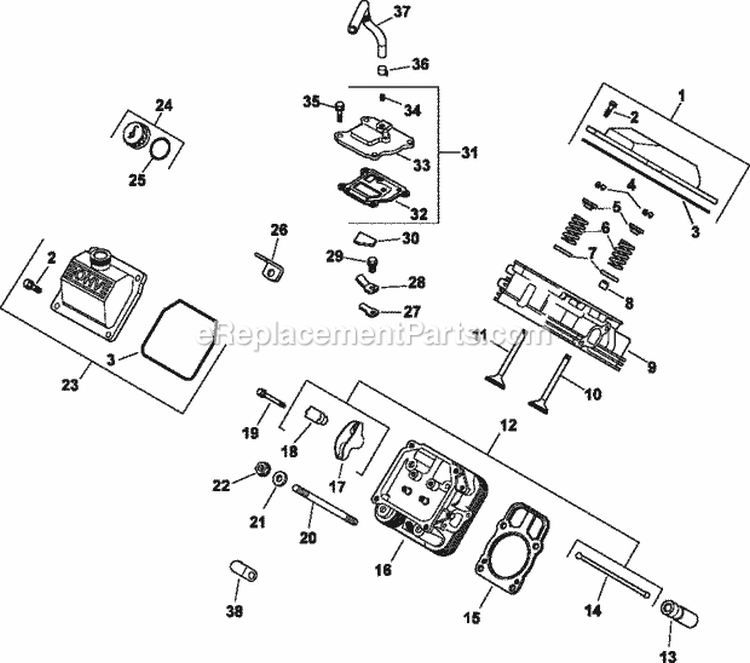Page F Diagram and Parts List for CH25-68701  Kohler Engine