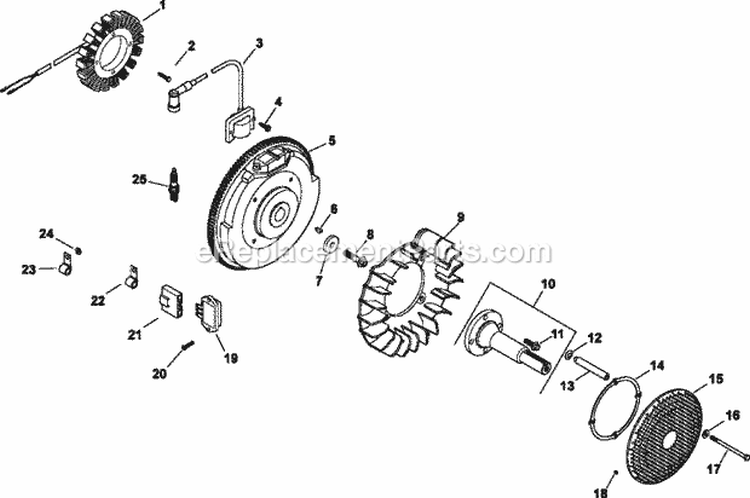 Page K Diagram and Parts List for CH740-0046  Kohler Engine