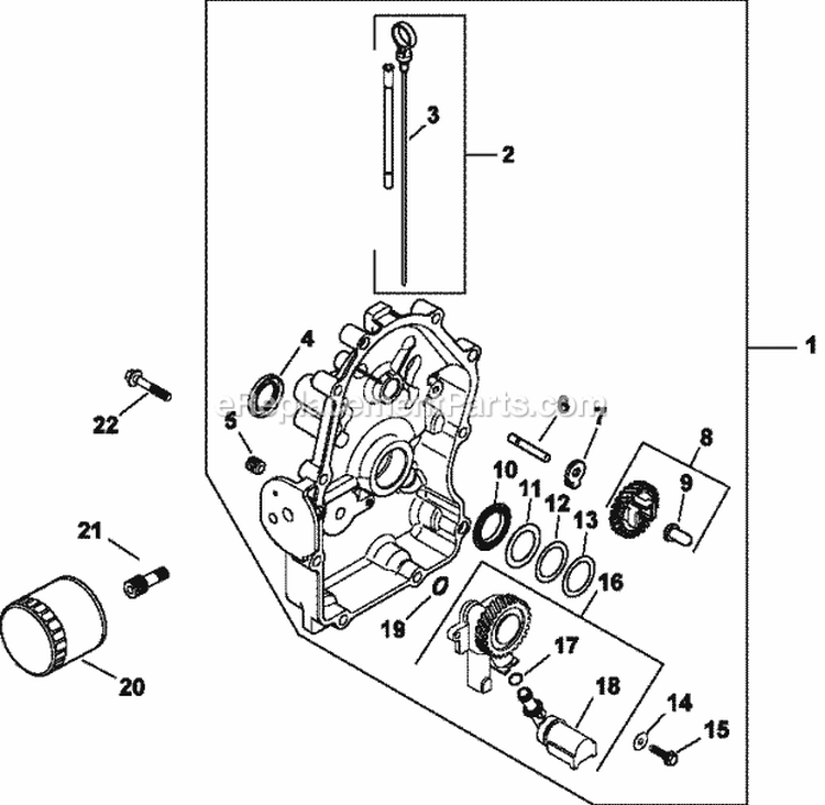 Page K Diagram and Parts List for CH740-0058  Kohler Engine