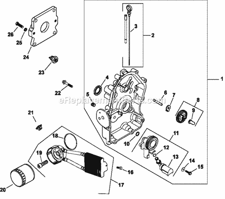Page K Diagram and Parts List for CH740-0067  Kohler Engine