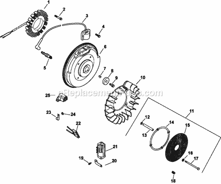Page J Diagram and Parts List for CH740-0082  Kohler Engine