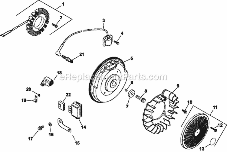 Page K Diagram and Parts List for CH740-0083  Kohler Engine