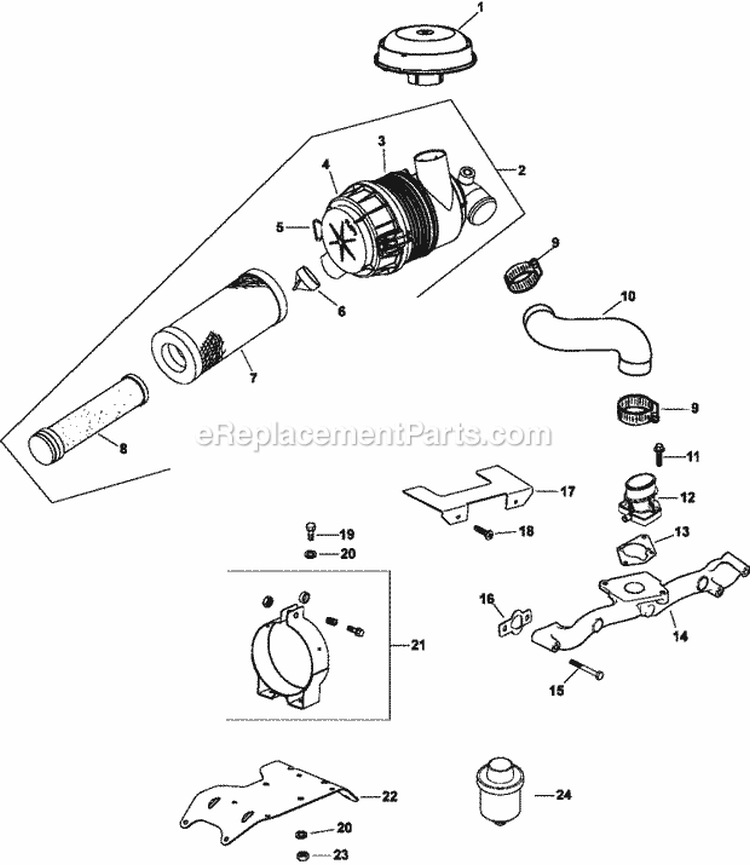 Page B Diagram and Parts List for CH730-0019  Kohler Engine