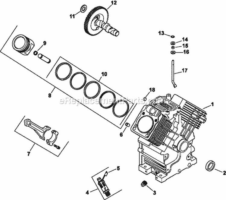 Page C Diagram and Parts List for CH740-0075  Kohler Engine