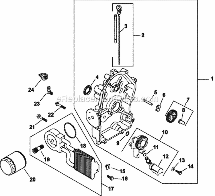 Page K Diagram and Parts List for CH740-0053  Kohler Engine