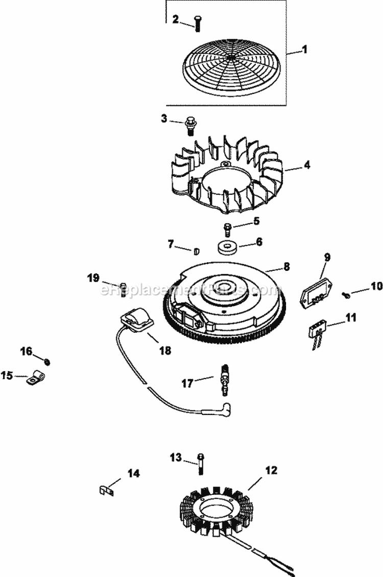 Page J Diagram and Parts List for CH740-3137  Kohler Engine