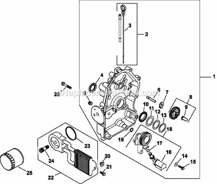 Page K Diagram and Parts List for CH740-0055  Kohler Engine