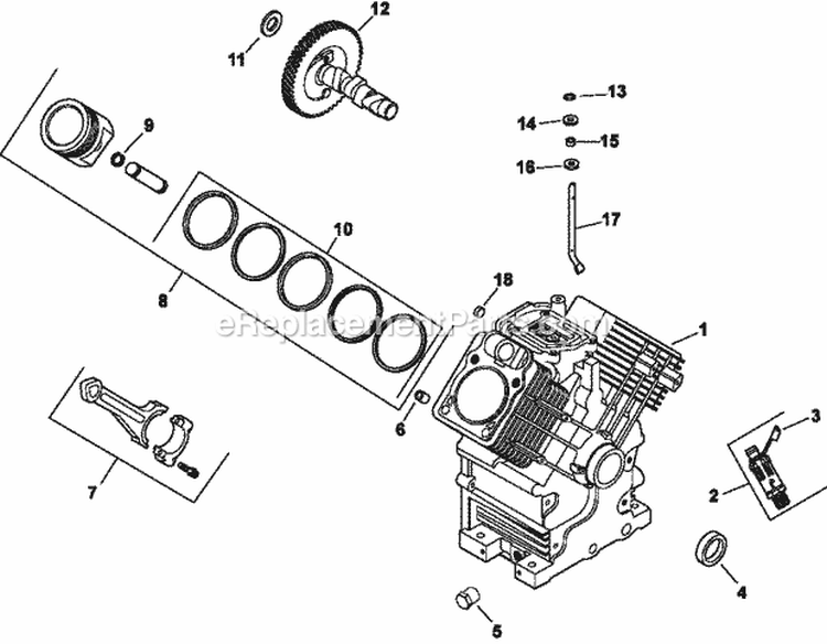 Page D Diagram and Parts List for CH740-0032  Kohler Engine