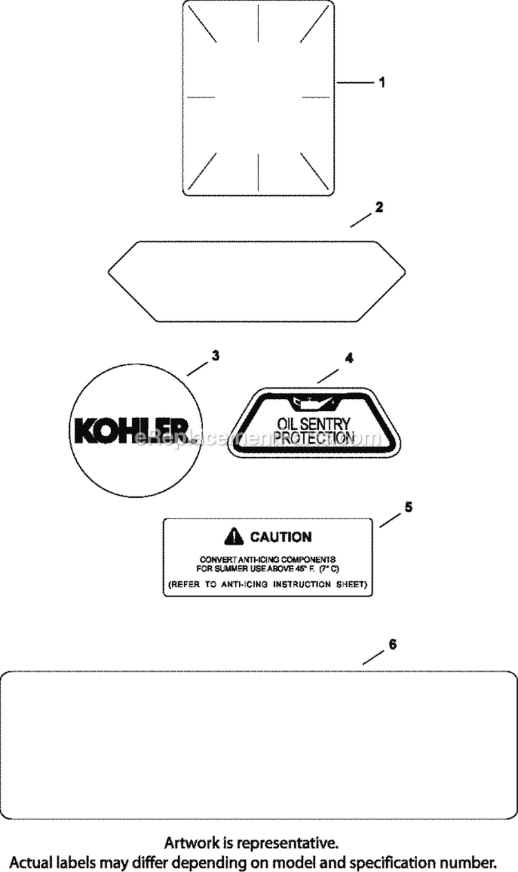 Page G Diagram and Parts List for CH740-0056  Kohler Engine