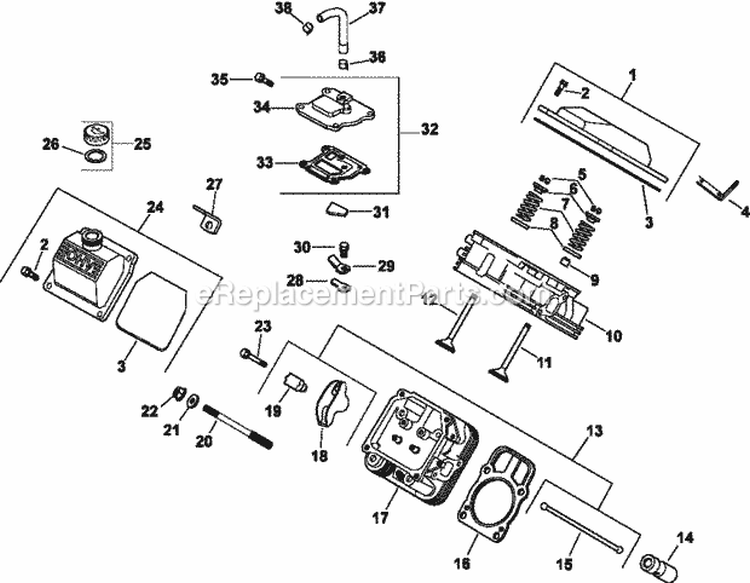 Page J Diagram and Parts List for CH730-0129  Kohler Engine
