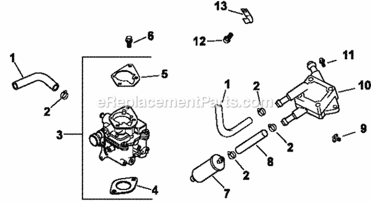 Page H Diagram and Parts List for CH740-0044  Kohler Engine