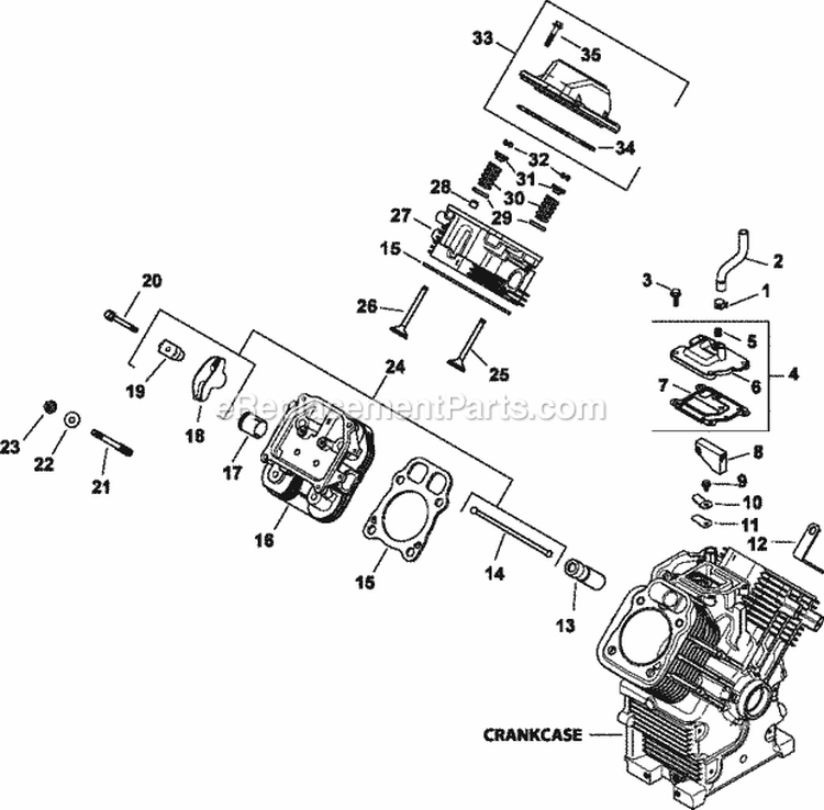 Page J Diagram and Parts List for CH740-3130  Kohler Engine