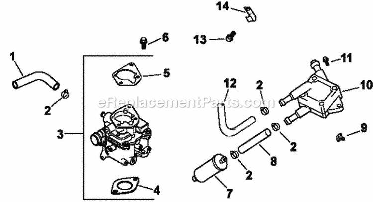Page H Diagram and Parts List for CH740-0063  Kohler Engine