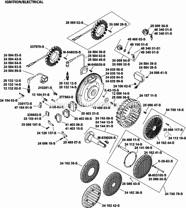 Page K Diagram and Parts List for CH740-3130  Kohler Engine