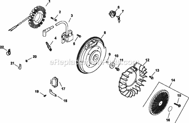 Page K Diagram and Parts List for CH740-0139  Kohler Engine