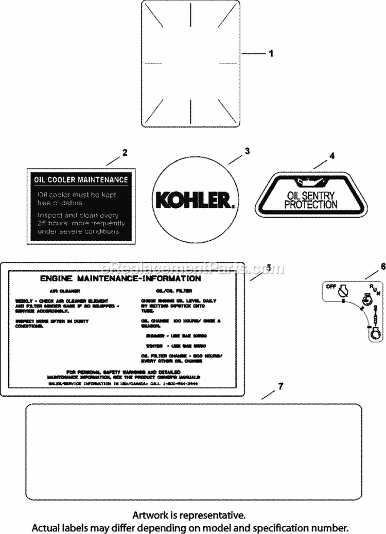 Page G Diagram and Parts List for CH740-0065  Kohler Engine