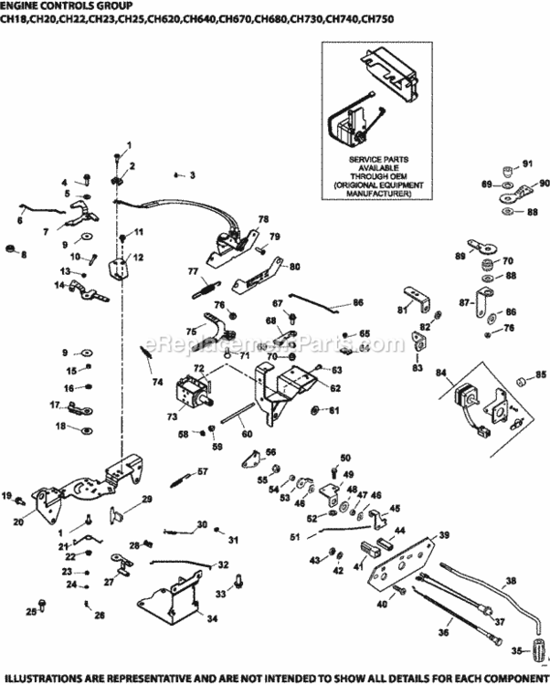 Engine_Controls_Group_9-24-601 Diagram and Parts List for CH740-3213  Kohler Engine
