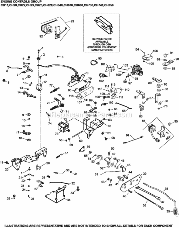 Engine_Controls_Group_9-24-176_Ch18-750 Diagram and Parts List for CH740-3219  Kohler Engine
