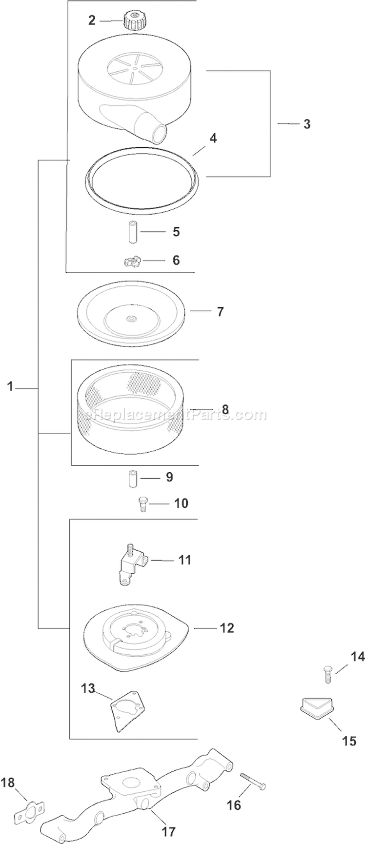 Page A Diagram and Parts List for CH25S-68705  Kohler Engine