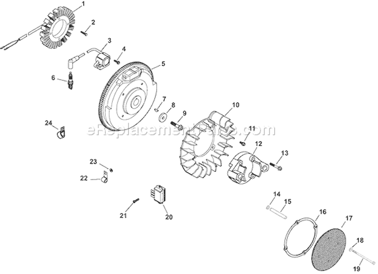 Page J Diagram and Parts List for CH740S-CH740-0037  Kohler Engine
