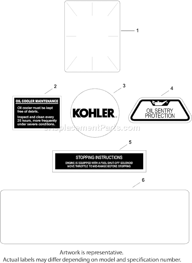 Page E Diagram and Parts List for CH740GS-CH740-0062  Kohler Engine