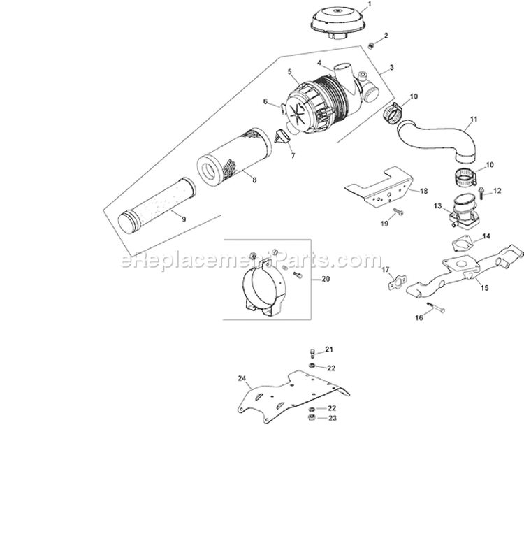 Page A Diagram and Parts List for CH740S-CH740-0058  Kohler Engine