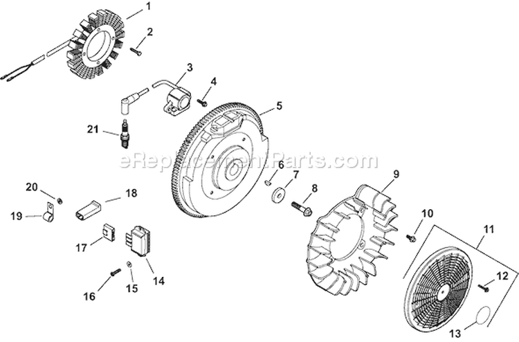 Page J Diagram and Parts List for CH740S-CH740-0056  Kohler Engine