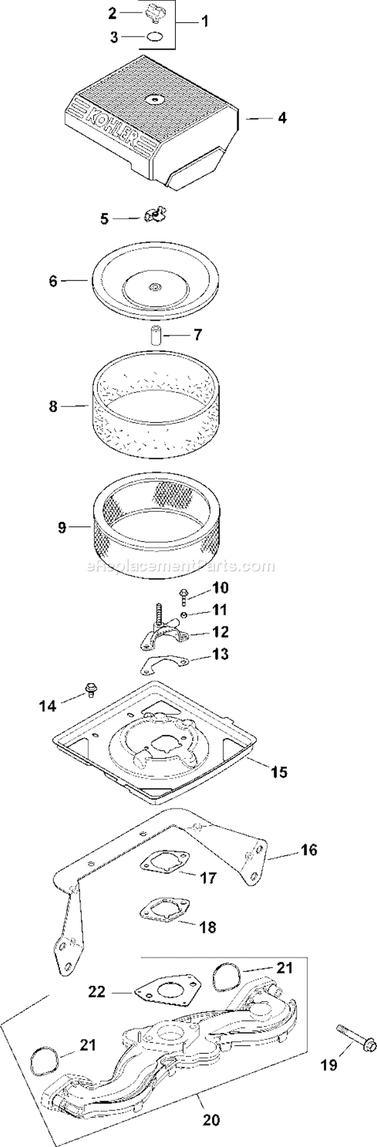 Page A Diagram and Parts List for CH740S-CH740-0070  Kohler Engine