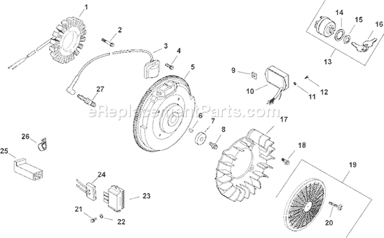 Page J Diagram and Parts List for CH740S-CH740-0002  Kohler Engine