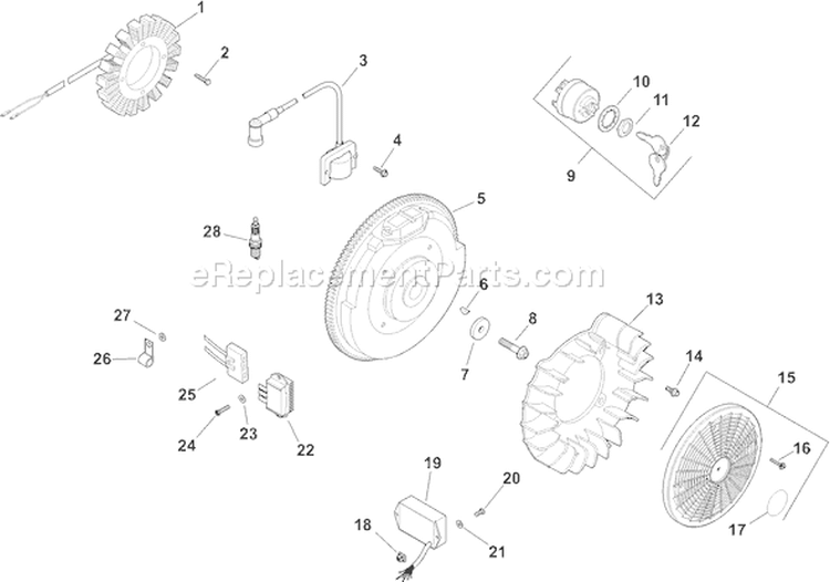 Page J Diagram and Parts List for CH740S-CH740-0050  Kohler Engine