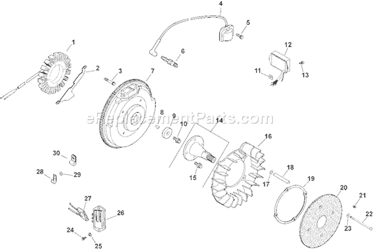 Page J Diagram and Parts List for CH740S-CH740-0045  Kohler Engine