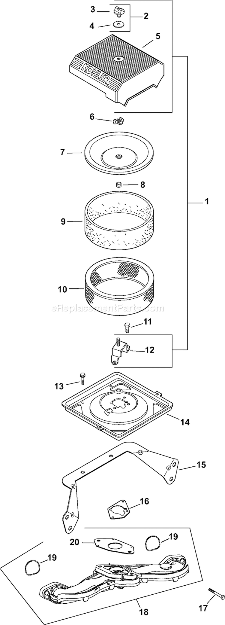 Page A Diagram and Parts List for CH740S-CH740-0092  Kohler Engine