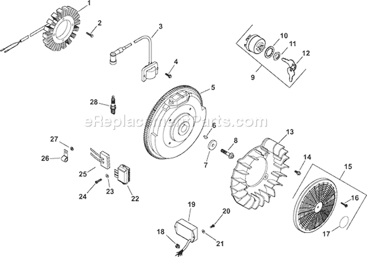 Page J Diagram and Parts List for CH740S-CH740-0071  Kohler Engine
