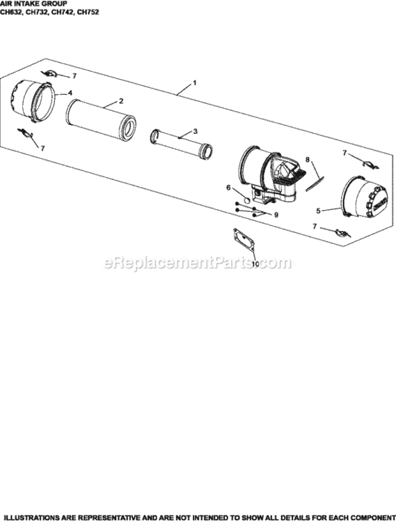 Air_Intake_Group_10-24-460_Ch682-752 Diagram and Parts List for CH742-3100  Kohler Engine