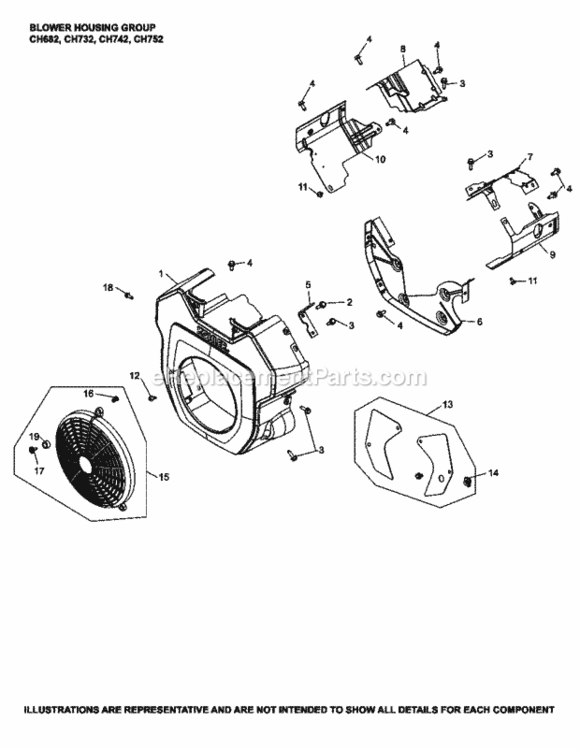Blower_Housing_Group_6-24-547_Ch682-752 Diagram and Parts List for CH742-3102  Kohler Engine