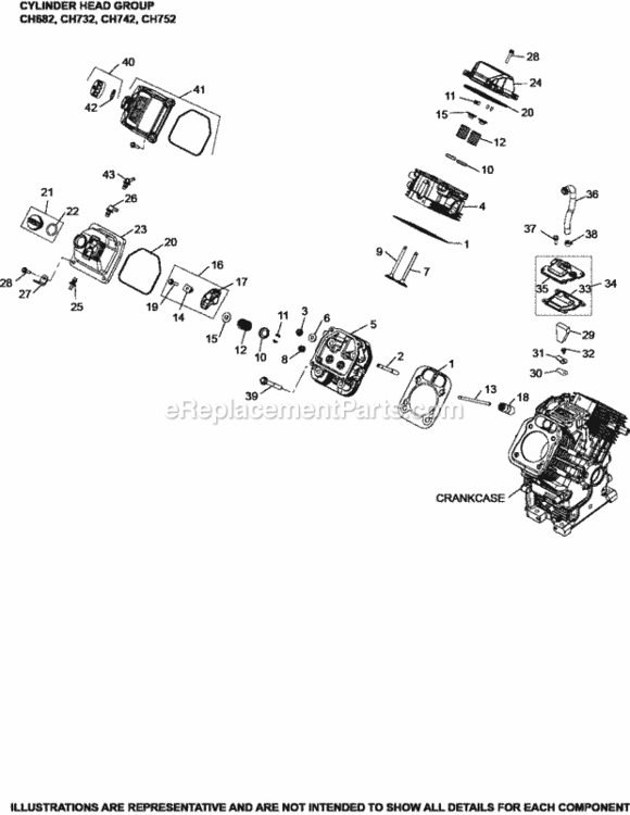 Cylinder_HeadBreather_Group_4-24-730_Ch682-752 Diagram and Parts List for CH742-3121  Kohler Engine