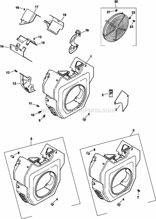 Blower_Housing_And_Baffles_6-24-233_(Tp-2510-A) Diagram and Parts List for CH745-3111  Kohler Engine