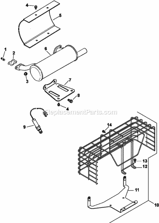 Exhaust_11-24-158 Diagram and Parts List for CH745-3113  Kohler Engine